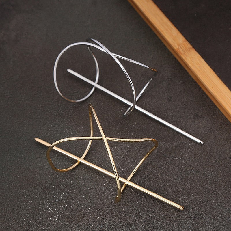 Fashion Metal Hairpin Octagram Design