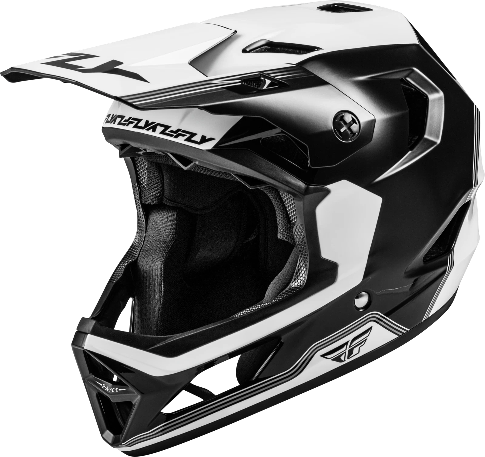 Fly Racing Rayce Bicycle Helmet Large Black/white 2019-2023 Full-face