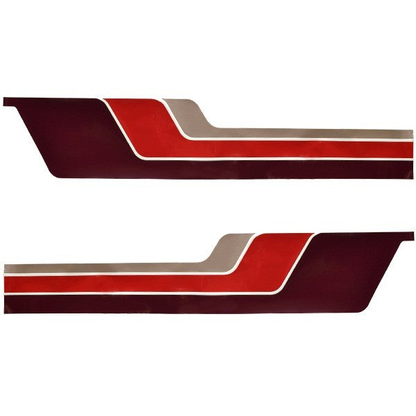 Boat Graphic Decals Red Stickers Set of 2