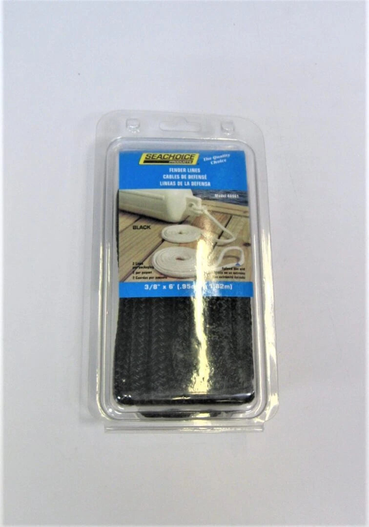 Seachoice 40961 ~New~ 3/8" X 6' Marine Black Fender /