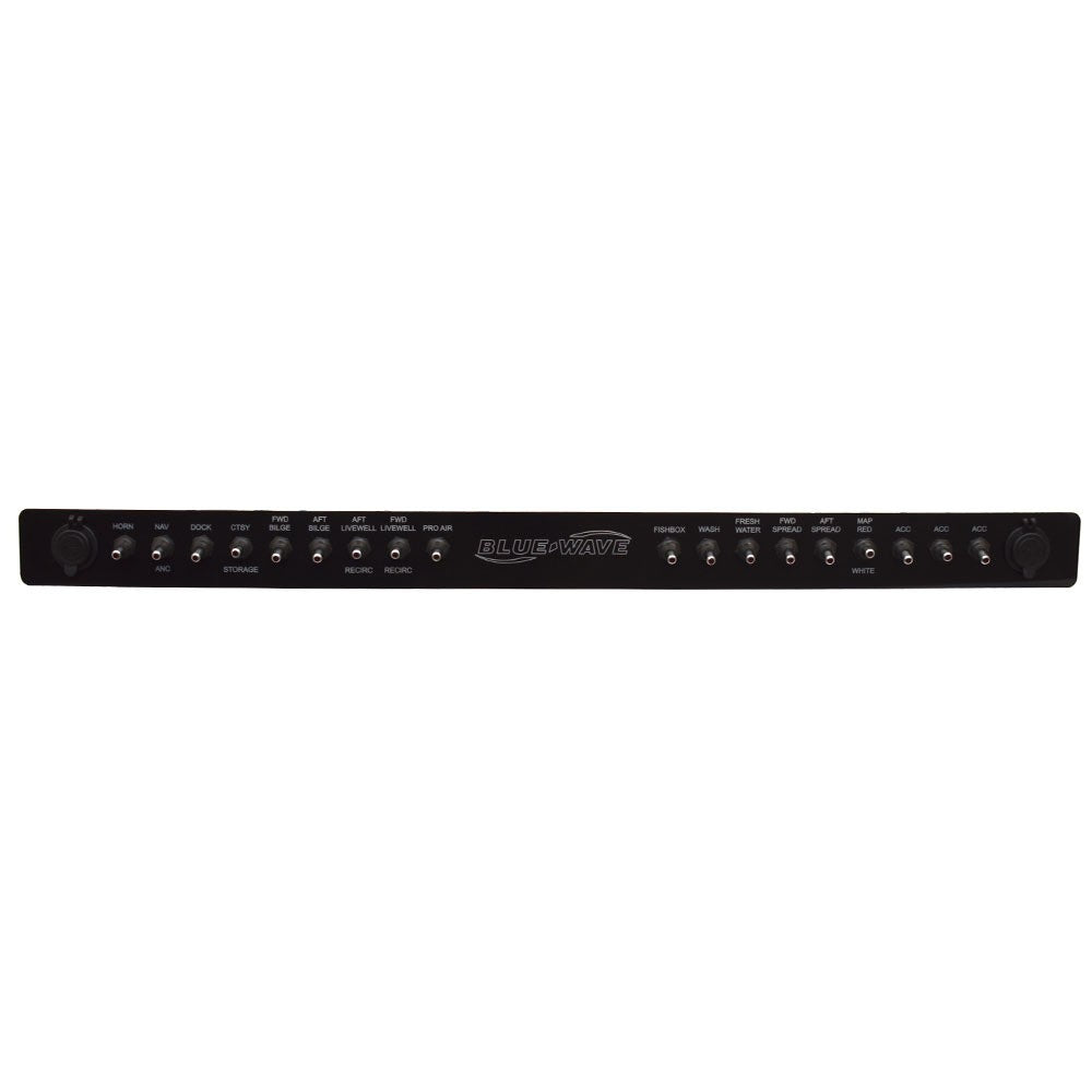 Toggle Switch Panel Blue Wave Acrylic Backlit Labels by Blue Wave