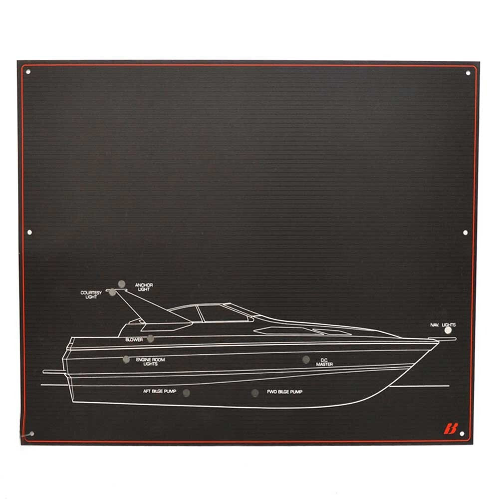 Boat Indicator Panel 19 3/4 x 16 1/2 Inch Aluminum Black
