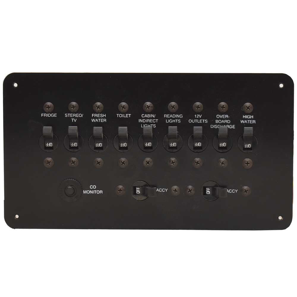 Sea Fox Boat Breaker Switch Panel Black by Sea Fox