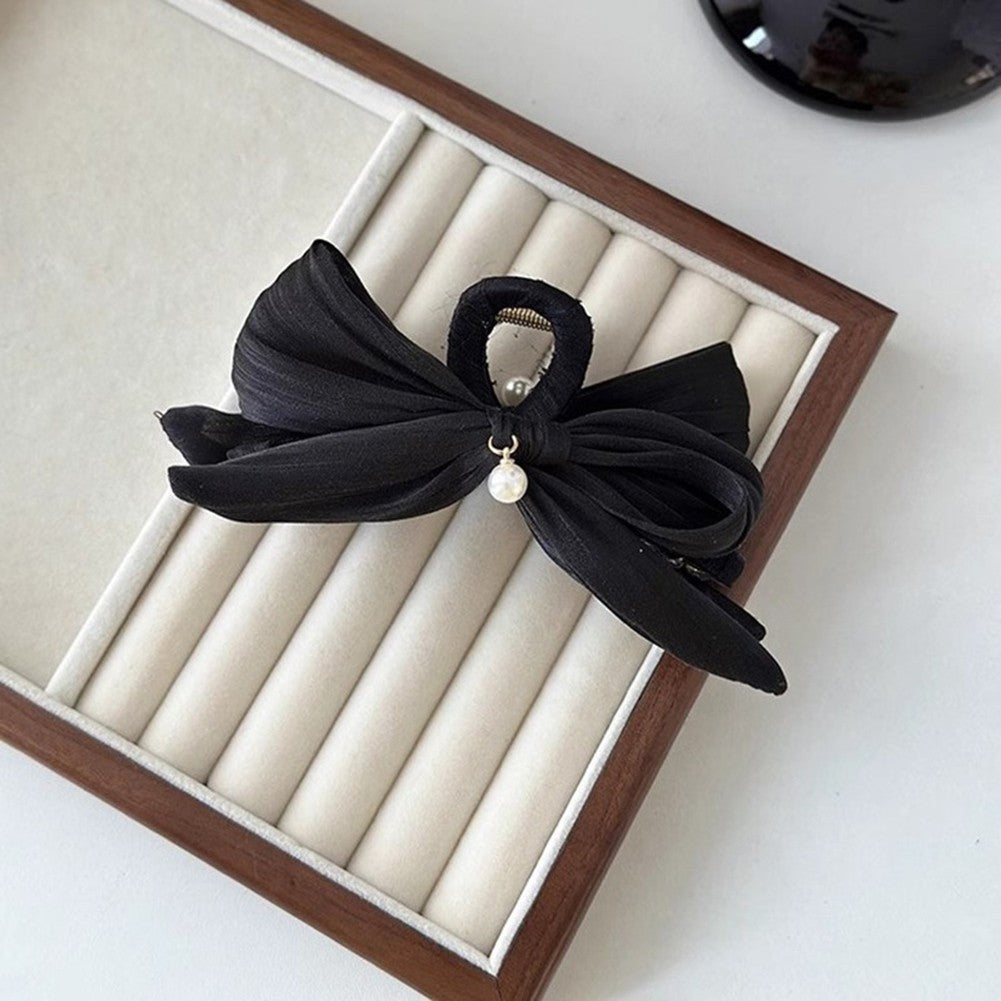 Gathers Hair for Styling Pearl Bow Tie Hairpin