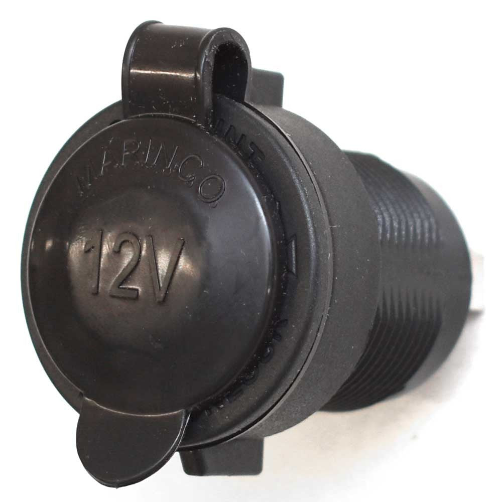 Boat Receptacle 12 Volt Rinker 1 1/8 Inch Black by Marinco