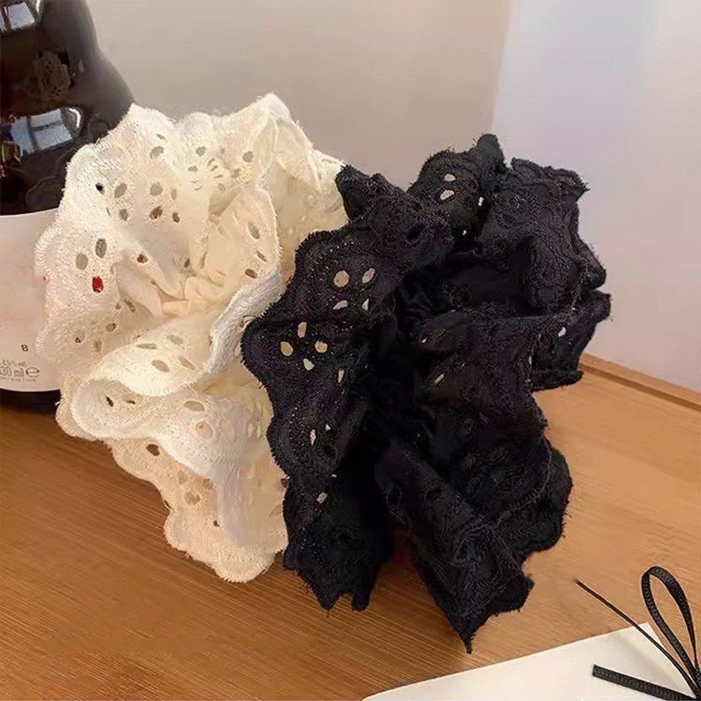 Double Layer Ruffle Bow Hair Tie