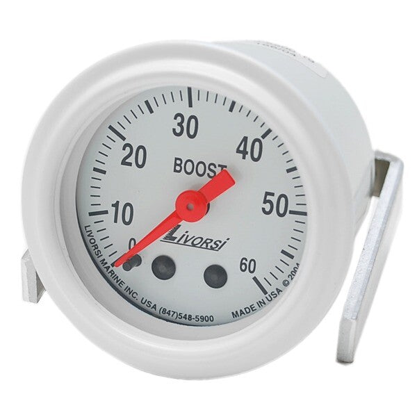 Livorsi Boat Boost Gauge 2 Inch White Fountain by Livorsi