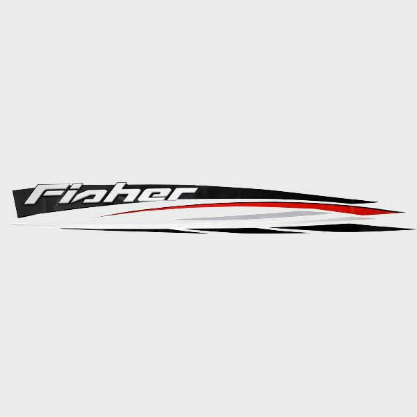Fisher Boat Hull Decal Black Graphic Sticker by Fisher
