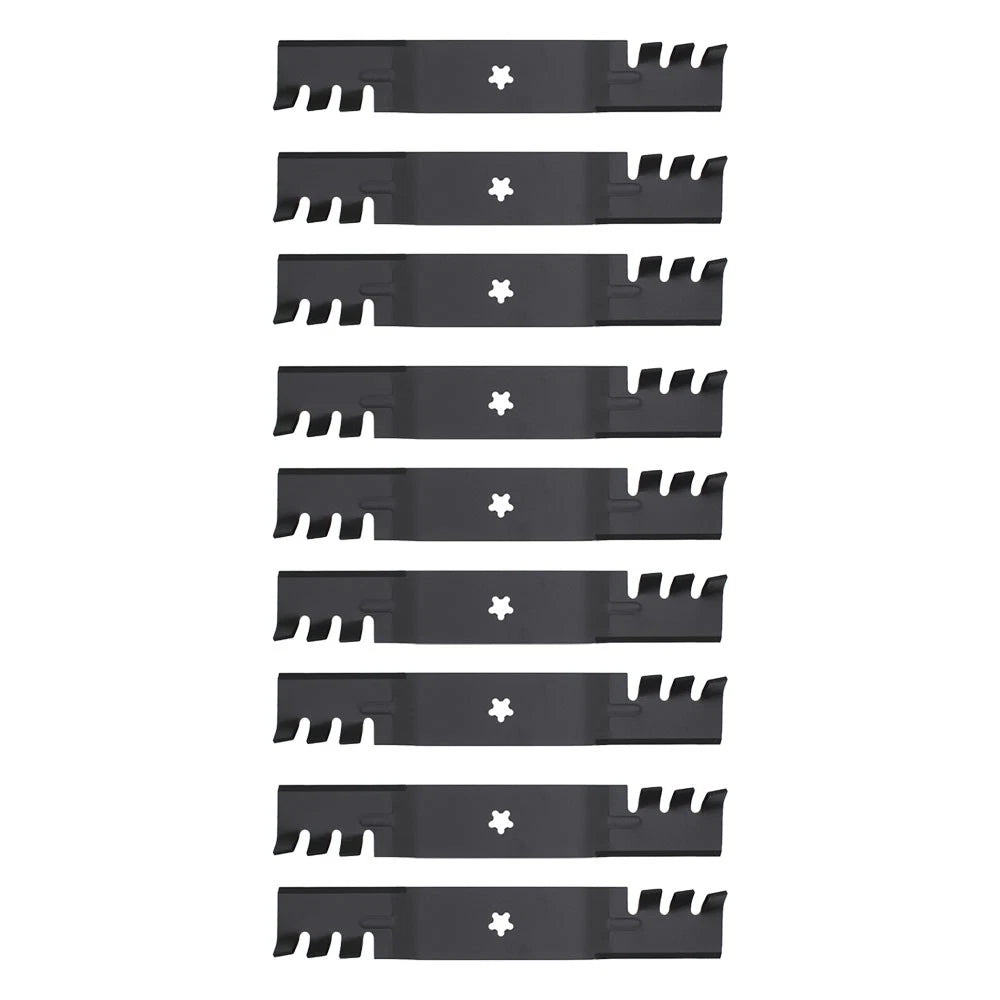 (9) Pack Of Interchangeabl<wbr/>e Toothed Mulching Blades Fits