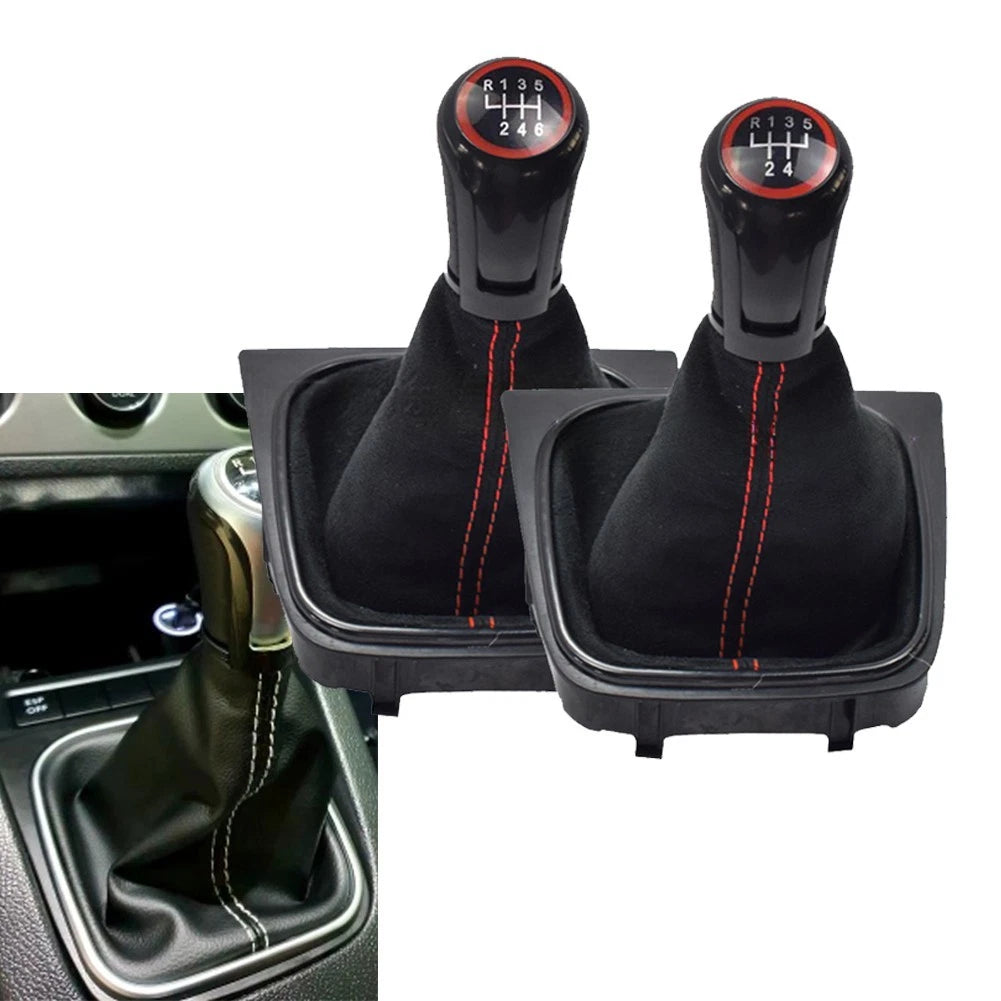 Gear Shift Lever Knob Leather Boot Cover For Golf For Jetta 5 And 6