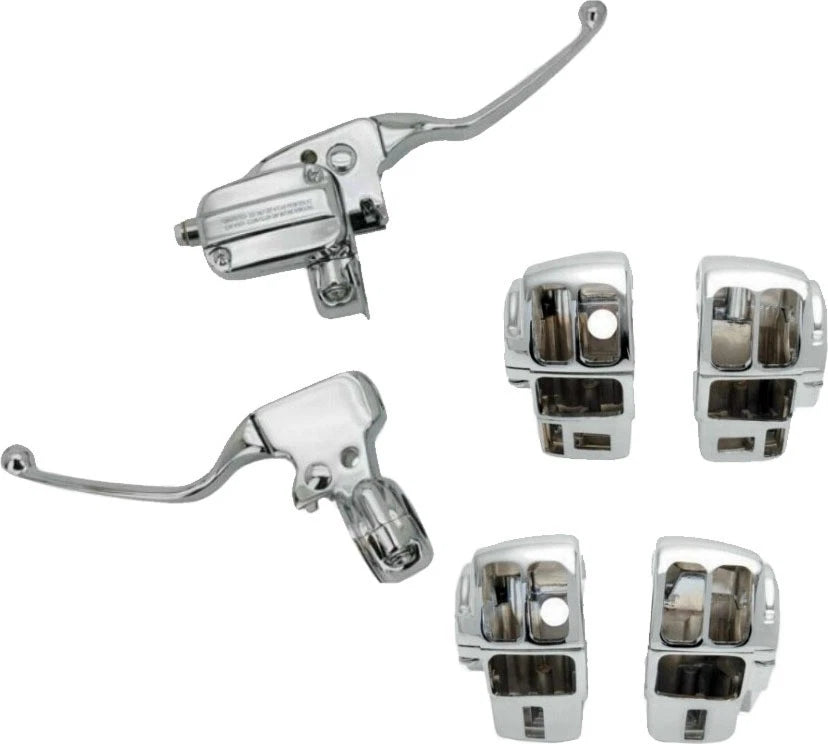 Harddrive Chrome Handlebar Control Kit With Cable Clutch – Fits