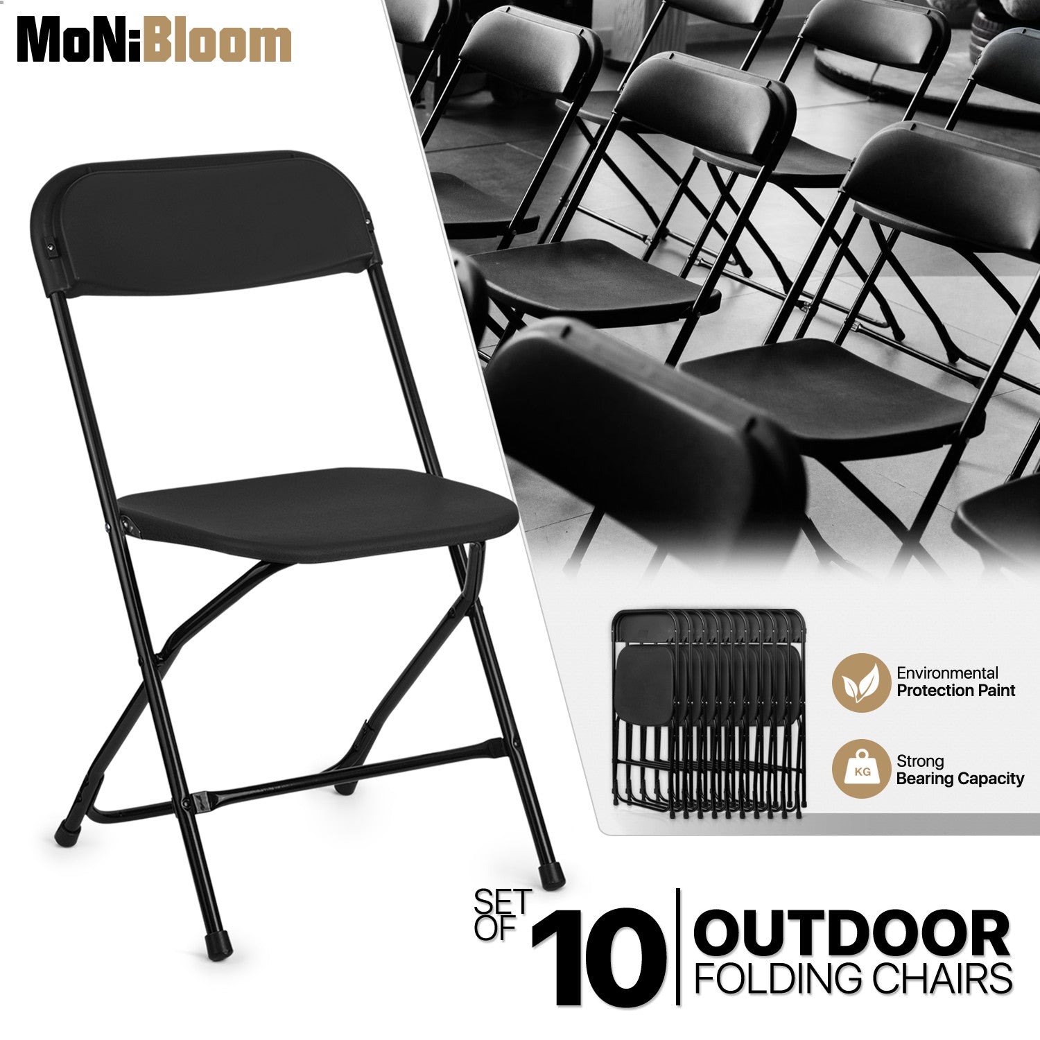 10 Pack Portable Folding Dining Chairs