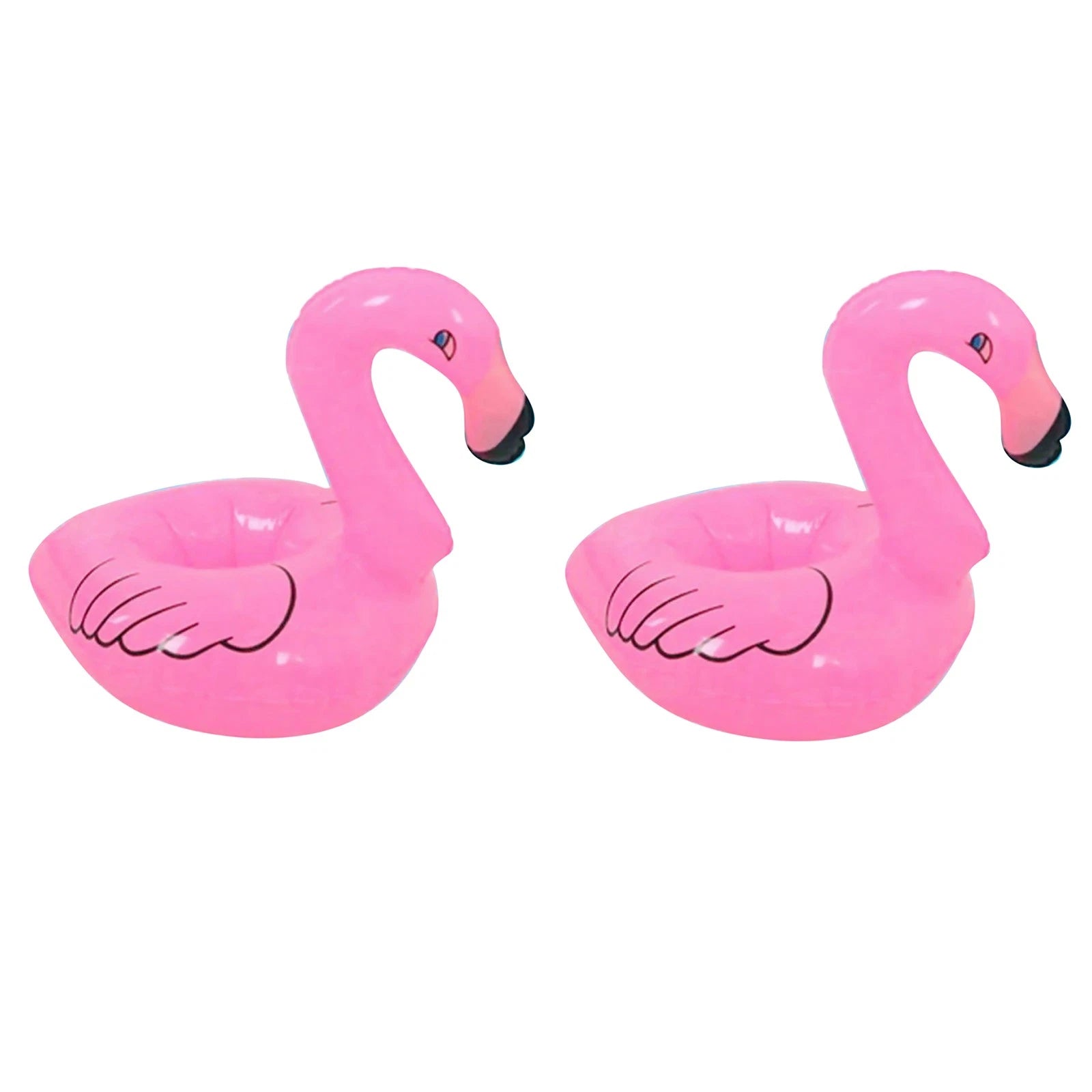 2* Flamingo Floating Inflatable Drink Can Holder Swimming Pool Bath