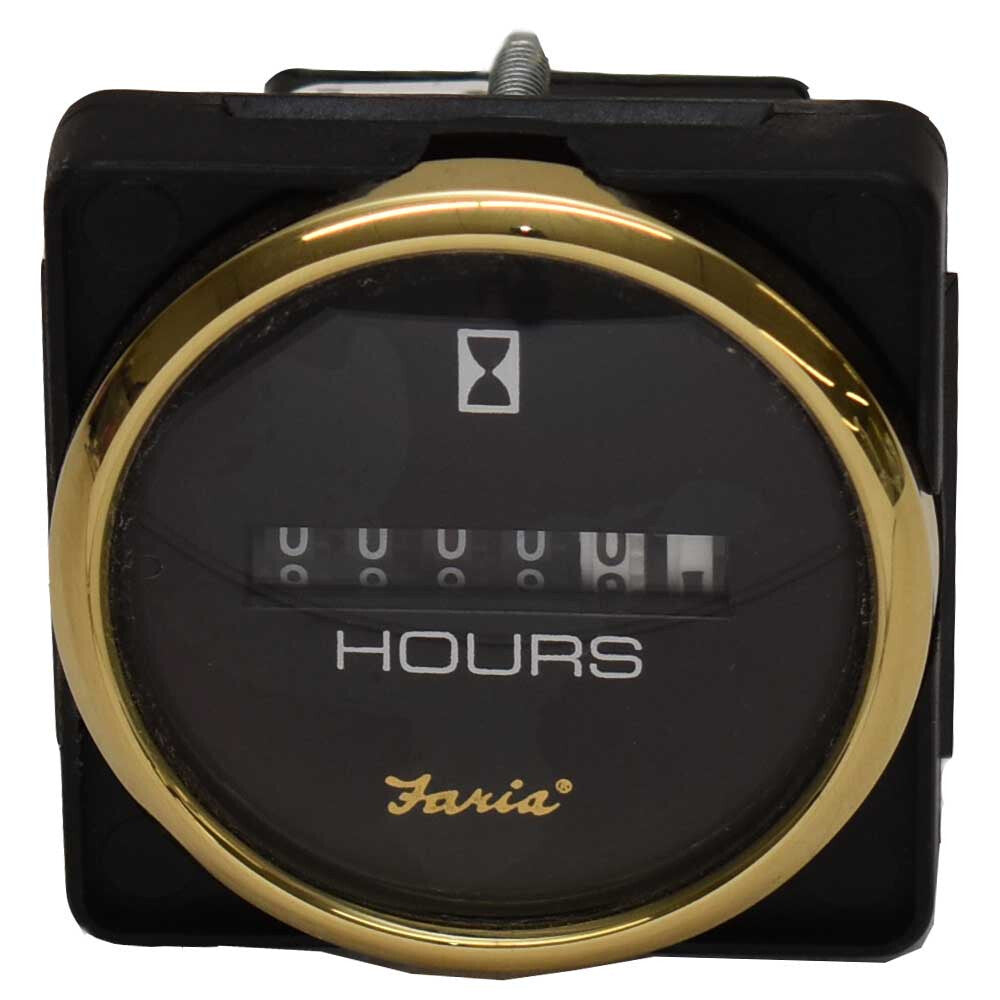 Faria Boat Hour Meter Gauge MH0133B | 2 Inch Regal Gold AnalogOpens in