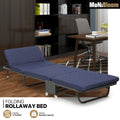 Navy Blue Adjustable Backrest Sleeping Bed with Carry Bag