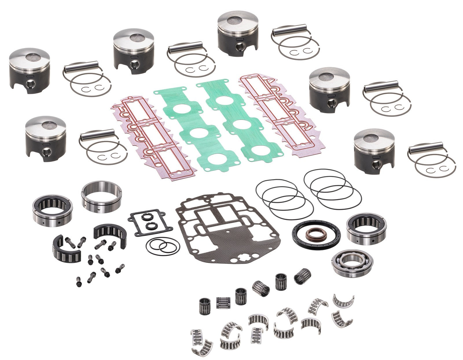 Powerhead Piston Gasket Rebuild Kit Johnson Evinrude 150 175 HP FICHT 