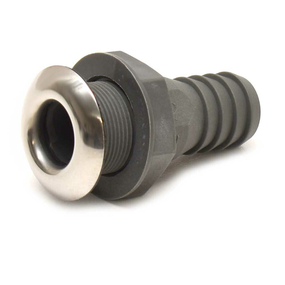 Boat Straight Thru Hull 1 1/8 Inch Gray Plastic by Carver