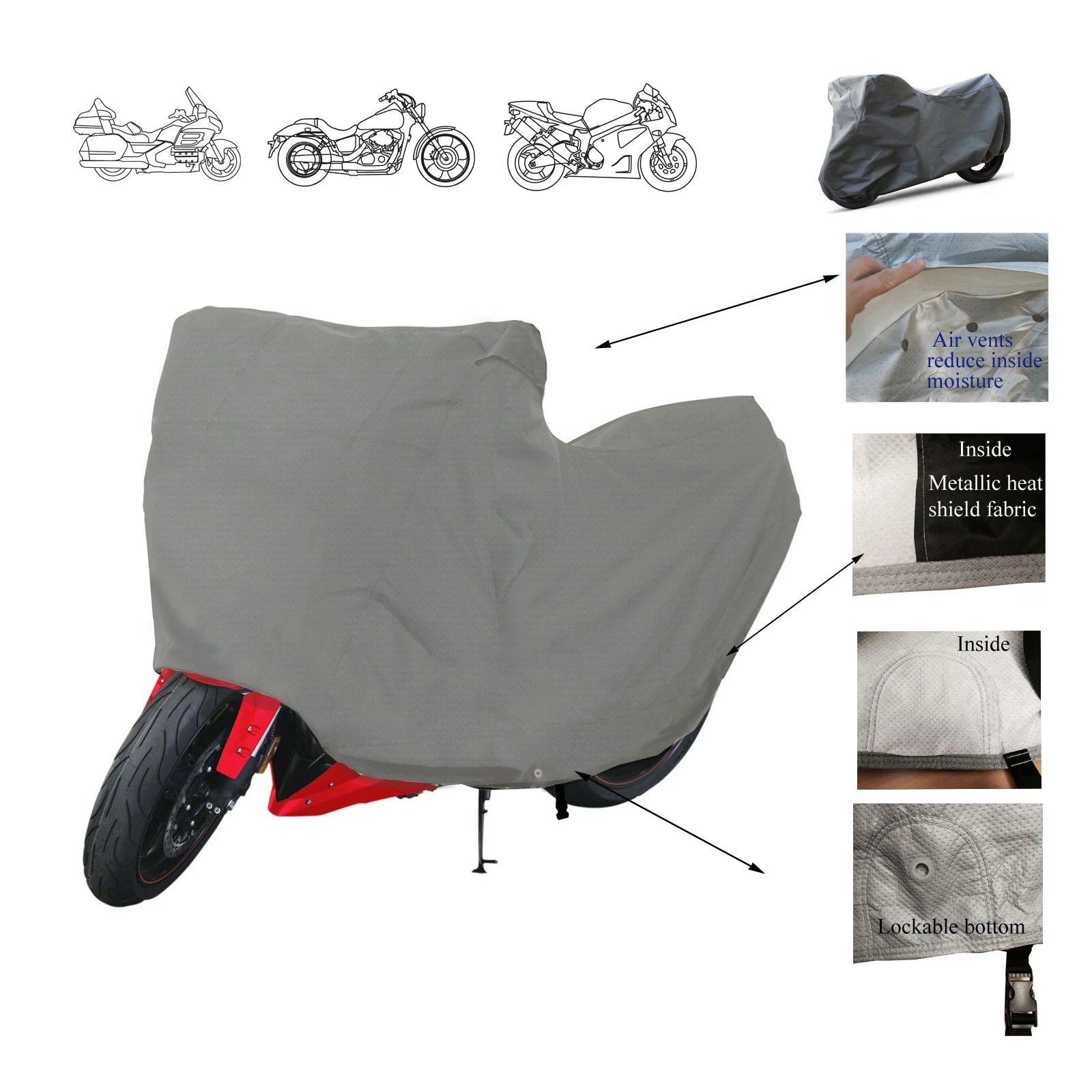 Deluxe Honda Cbr1000rr Motorcycle Bike Waterproof Storage Cover