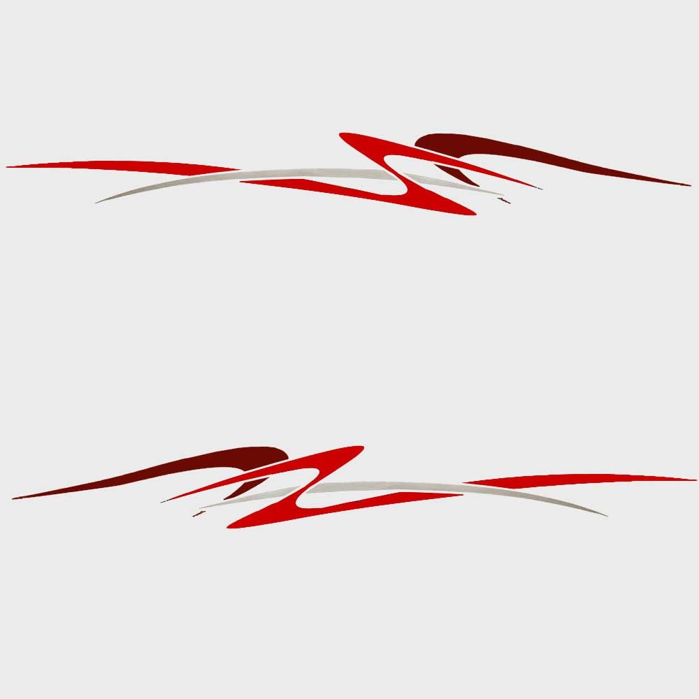 Palm Beach Boat Graphic Decals 139385 Red Silver Stickers (Set of 2) by Palm Beach