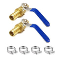 Brass Ball Valve 16mm Hose Barb For Irrigation Systems Shut Off With