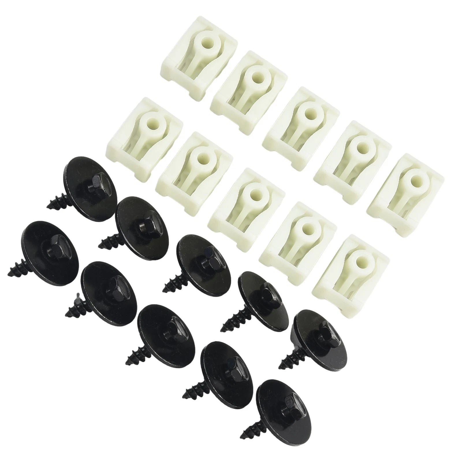 Brand New Car Clip Hex Bolt 20pcs Black +White C-clip Front Rear
