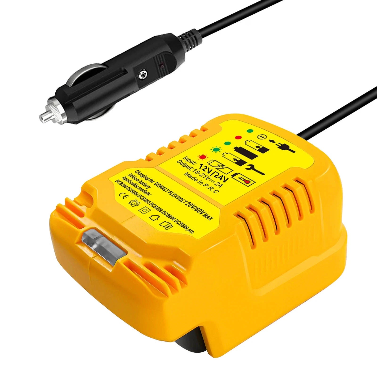 Compact For Dewalt 18V 20V Lithium Battery Charger For Cigarette