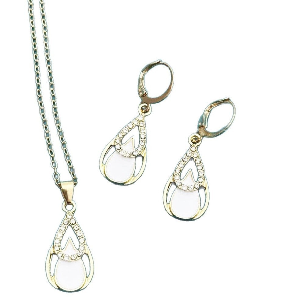 Zinc Alloy Jewelry Set with Oil Dripping Detail