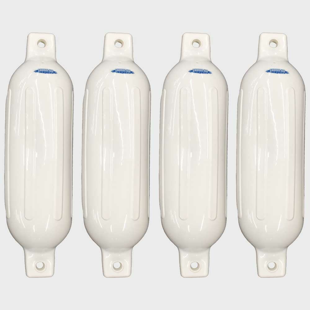 Shoreline Boat Inflatable Fenders SL91841 | White Vinyl (Set of 4)Open