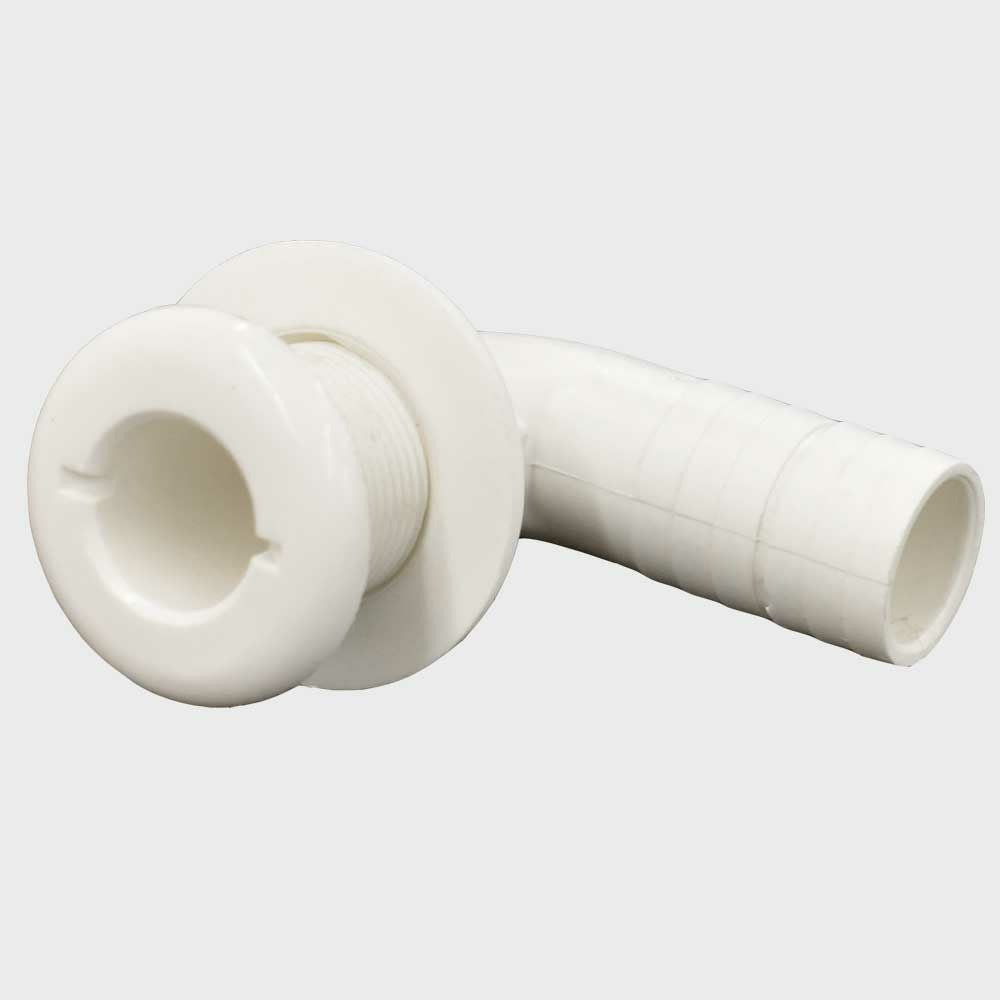 Larson Boat Elbow Thru Hull Fitting White Plastic by Larson