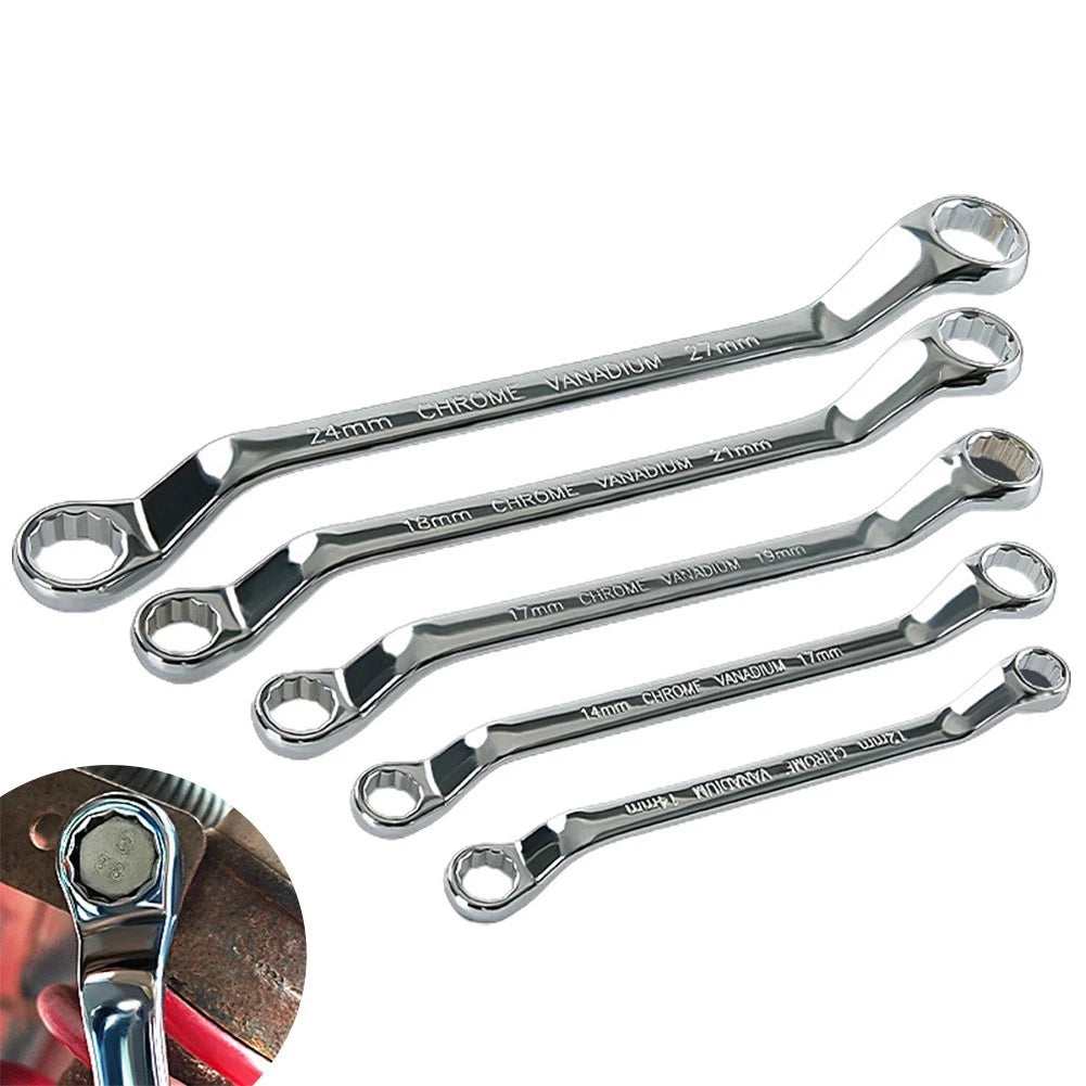 Offset Box End Wrench Spanners Carbon Steel Metric 45-degree Long