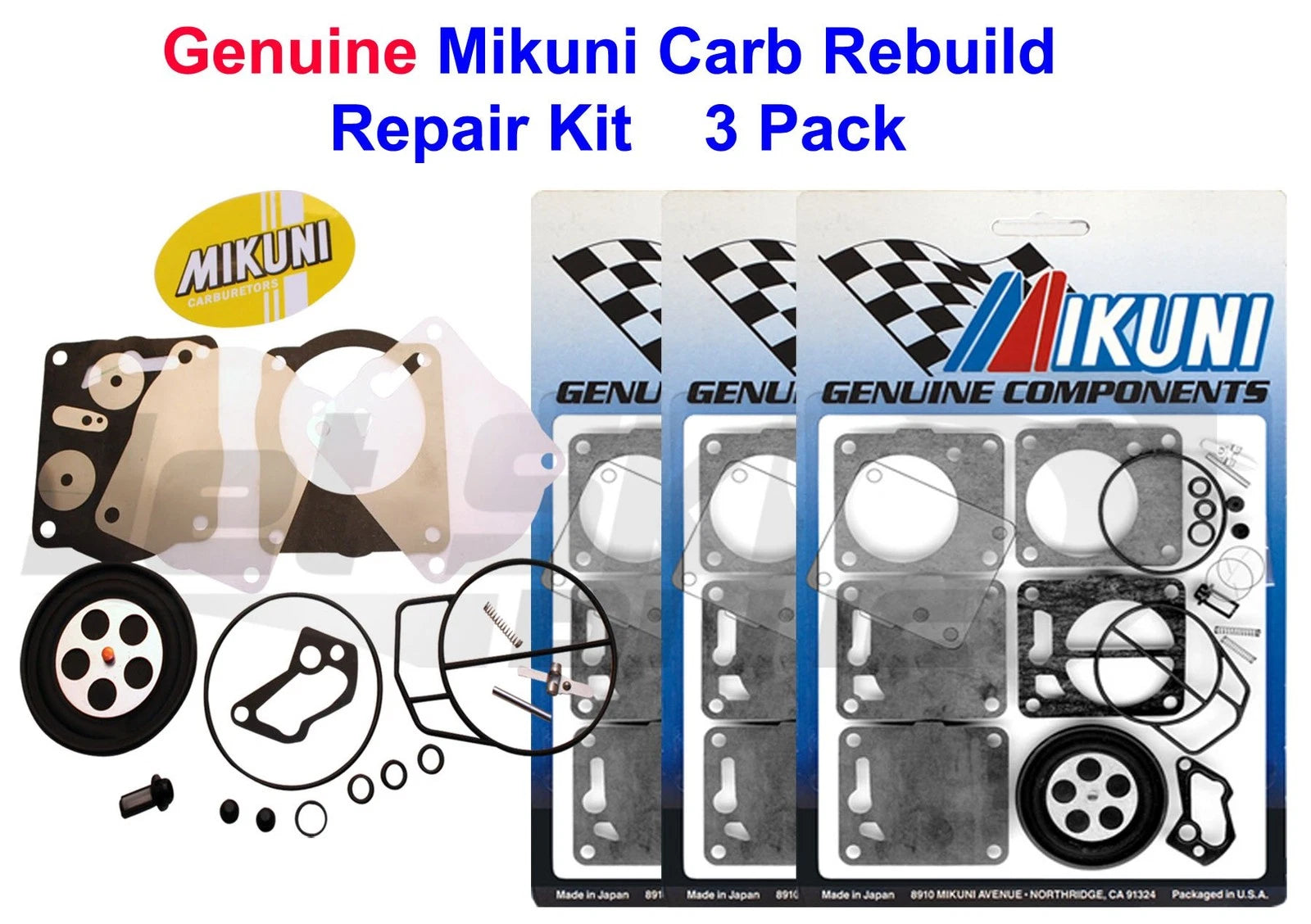 Genuine Mikuni Triple Carb Carburetor Rebuild Yamaha 1100 Wave Raider