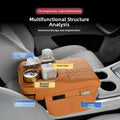 Leather Armrest Cushion For Car With Integrated Storage And Cup Holder