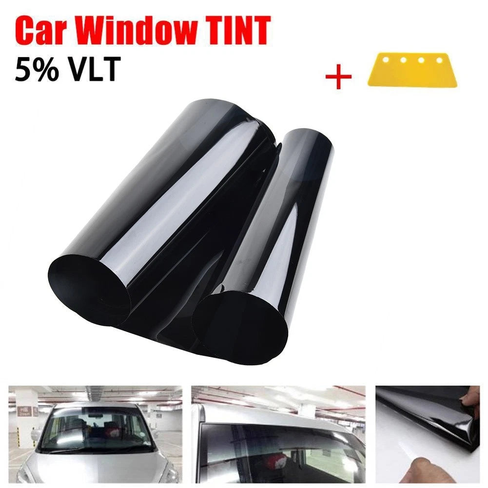 Car Sun Strip Tint Visor For Front Windshield 5%vlt Limo Shade Black