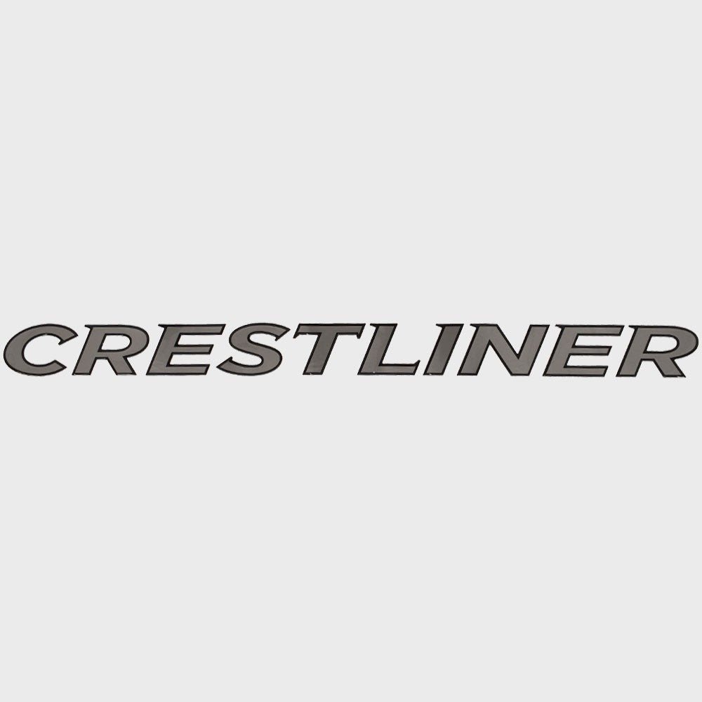 Crestliner Boat Raised Logo Decal Silver Black by Crestliner