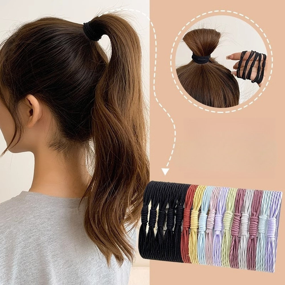 10pc Black Hair Ties for Women