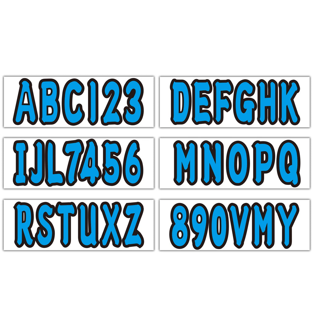 Boat Registration Decals Set A-Z & 0-9 Blue for All Boats