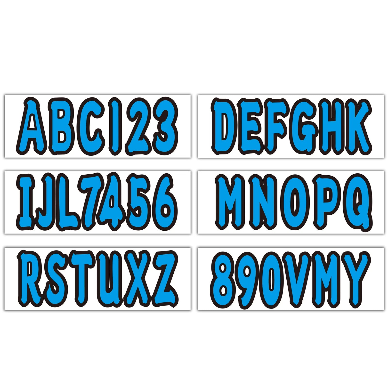 Boat Registration Decals Set A-Z & 0-9 Blue for All Boats