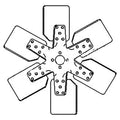 293691a1 6-blade Cooling Fan Fits Case 1845s 1835 1845 1845b
