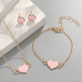 Heart Jewelry Set O-link Chain