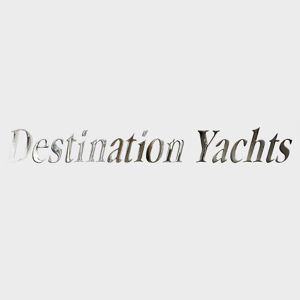 Destination Yachts Boat Raised Decal U33330-01 42 x 5 Inch Silver by Destination Yachts