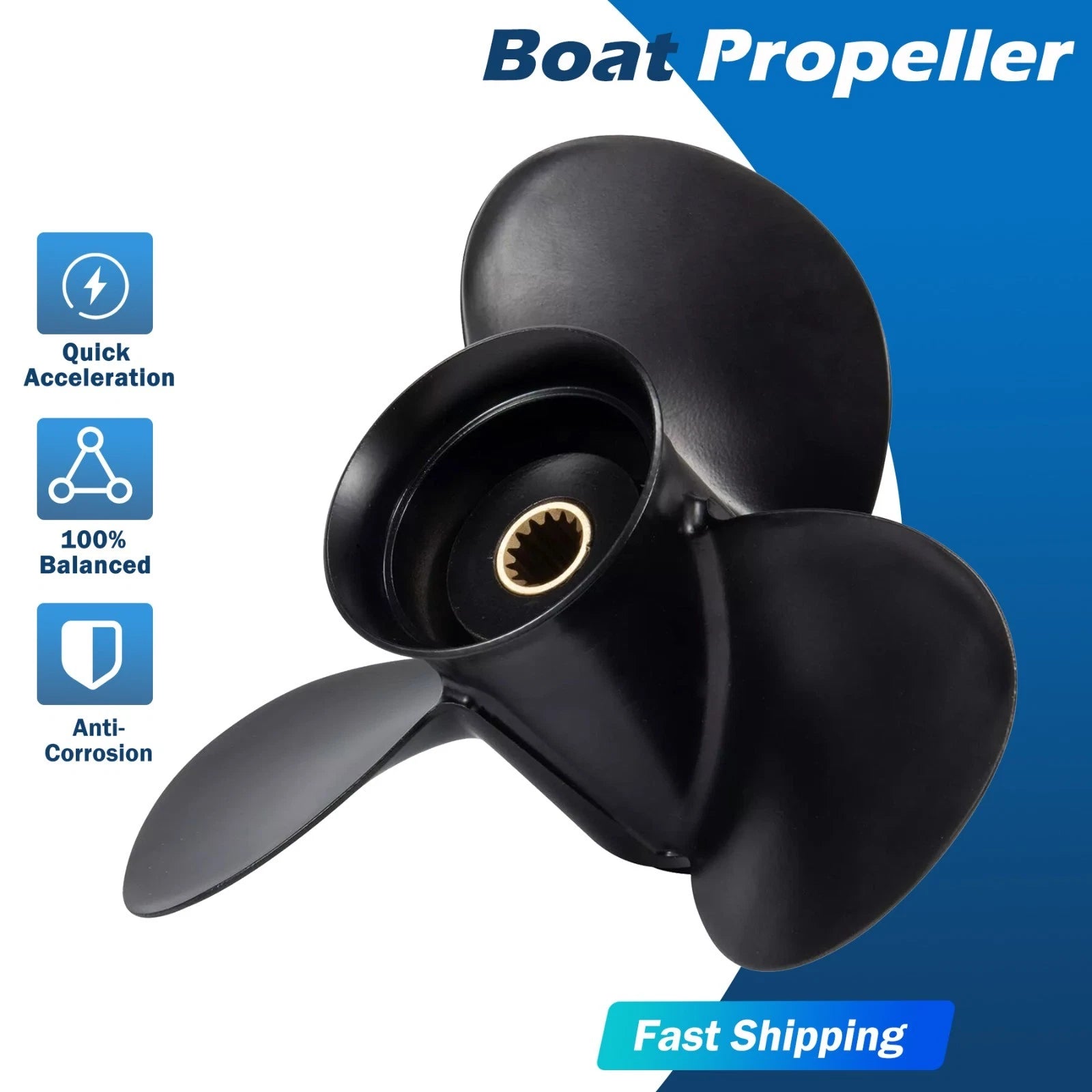 New 10 1/4x14 Aluminum Outboard Propeller For Evinrude Engine 15-35hp