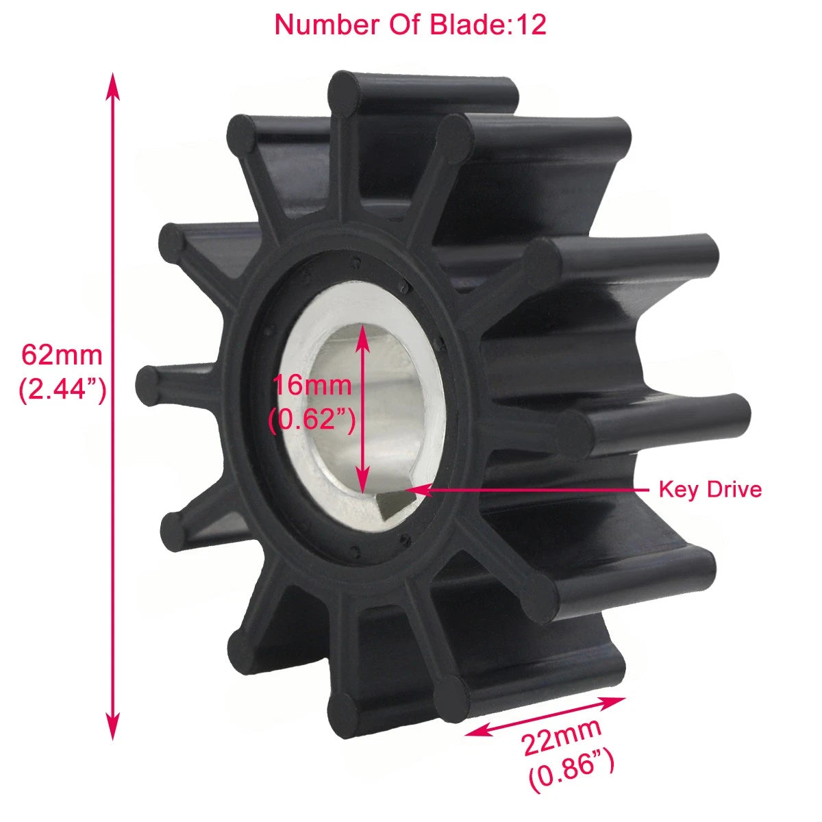 Impeller Kit 12 Blade with Gaskets for Sherwood 9000K Series