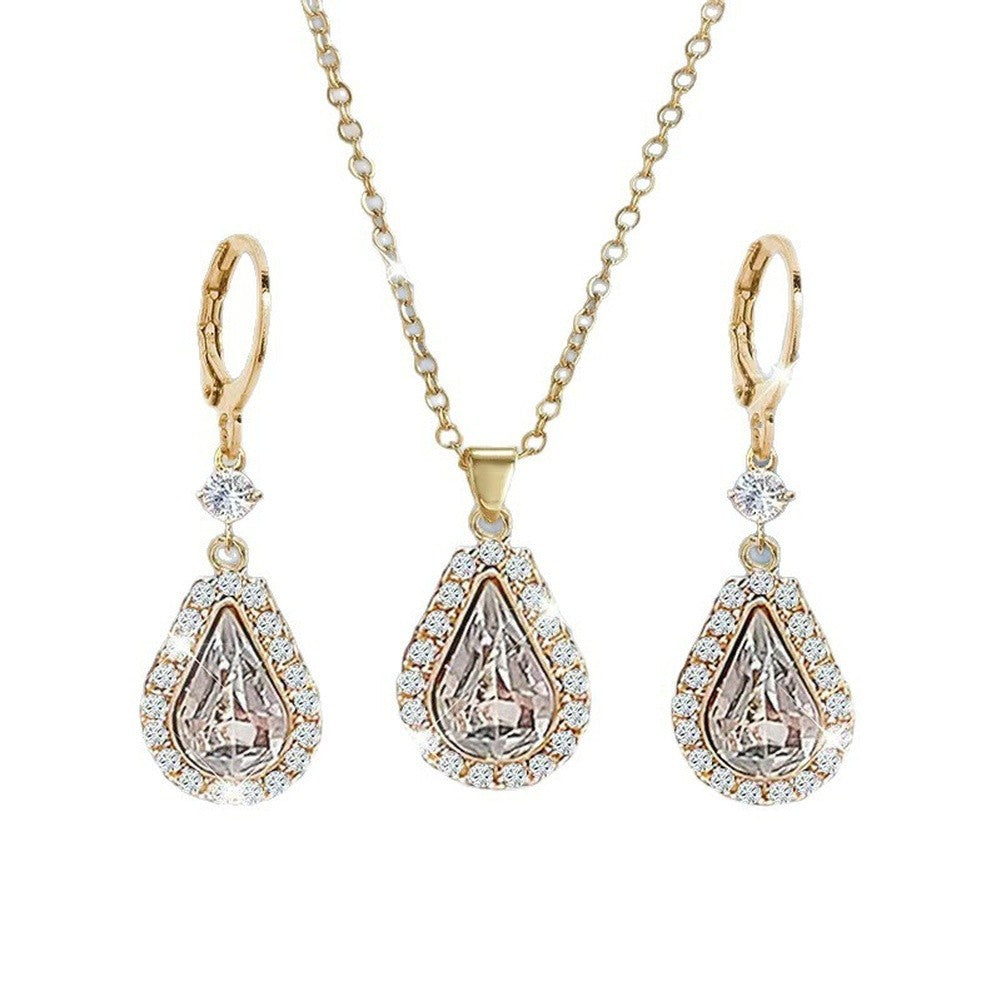 Teardrop Earrings Pendant Necklace Set