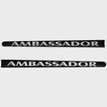 Ambassador Boat Raised Decals Black/Silver Set of 2 by Avalon