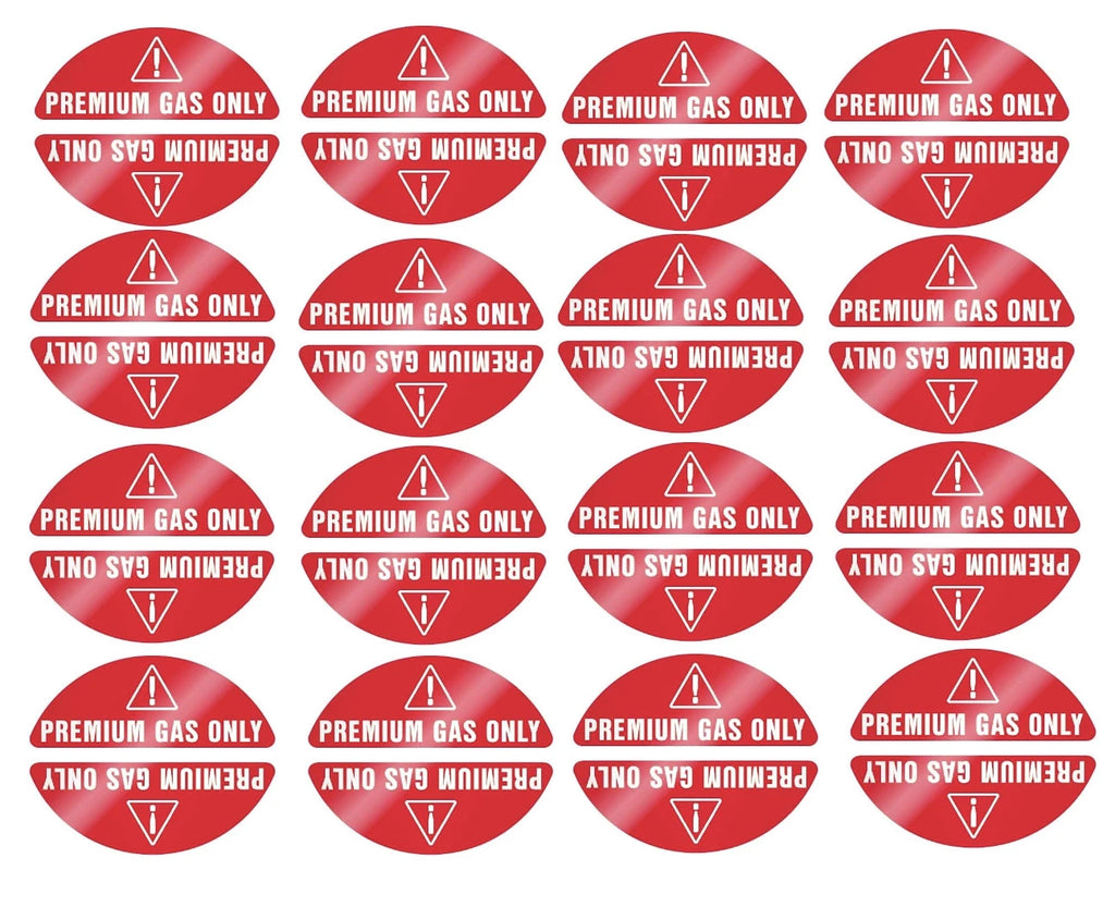 Premium Gas Only Sticker – Fuel Warning Label