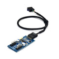 Internal 9-pin Usb2.0 Splitter 1 Male To 2 Female Motherboard Pin To