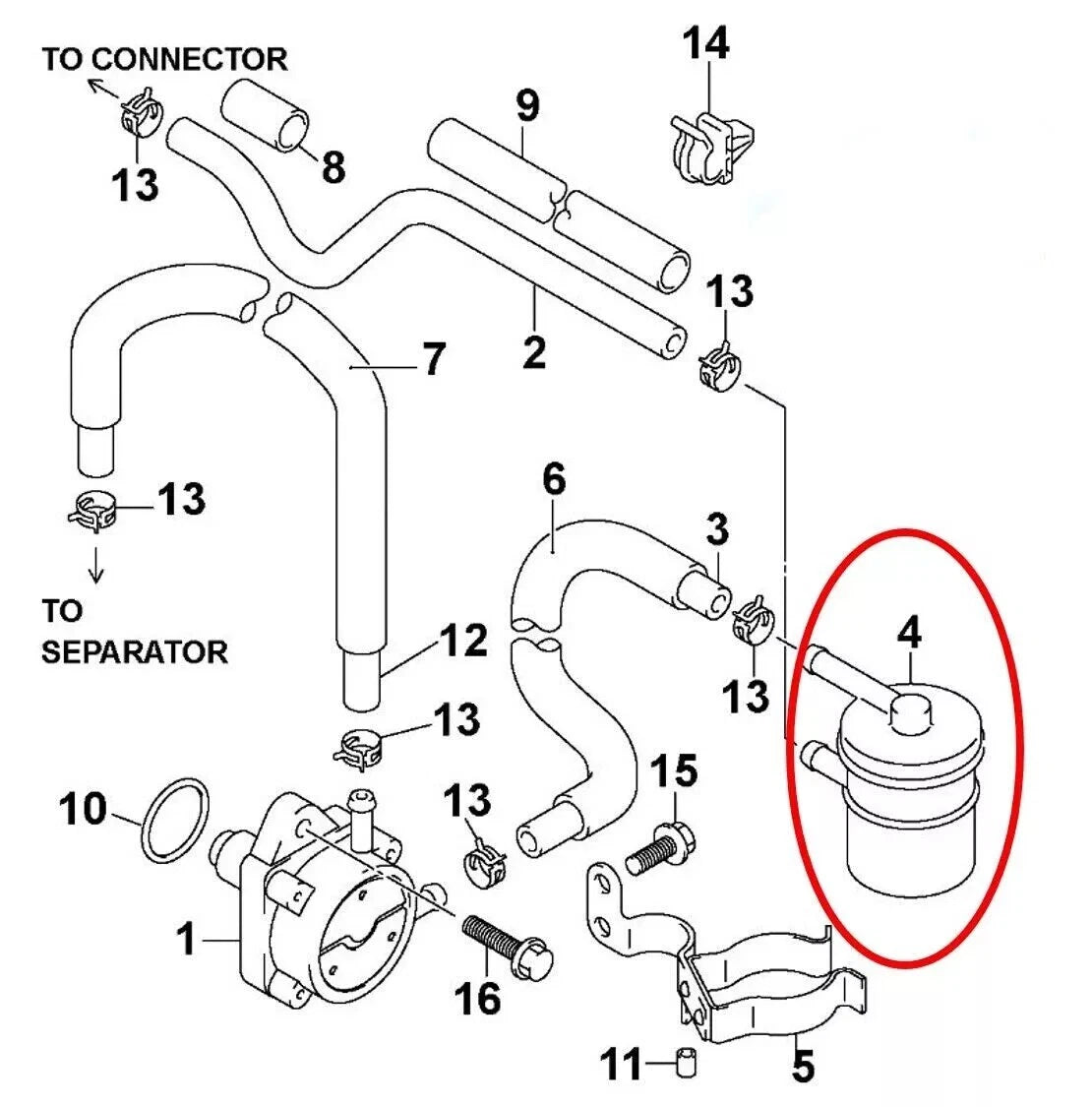 Fuel Filter for Johnson Evinrude OMC 25-70HP 4-Stroke (1990-2000)