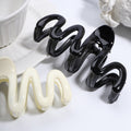 Glossy Hair Claw Clip with Wave Pattern
