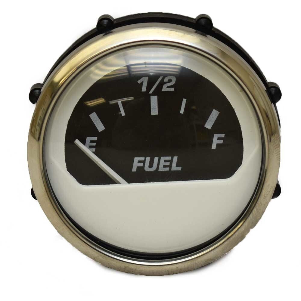 Fuel Gauge 2 Inch Black White by Faria
