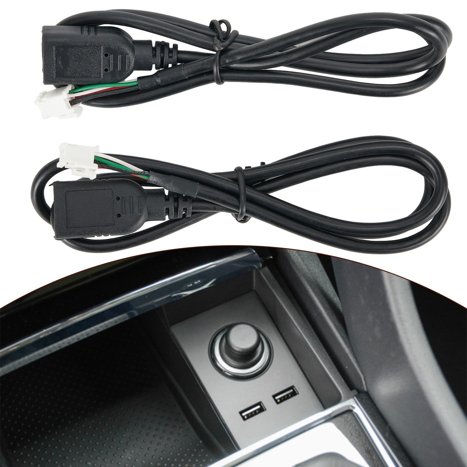 2pcs Car Usb Cable 4pin + 6pin Car Radio Audio-cable Usb For Port